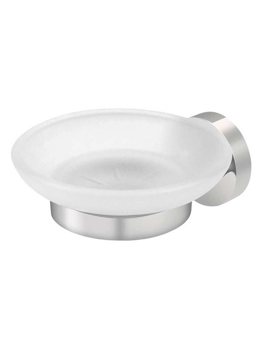 Bathroom Sink Accents |   Sobe Soap Holder with Frosted-Glass Dish Bath Accents Bathroom Sink Accents