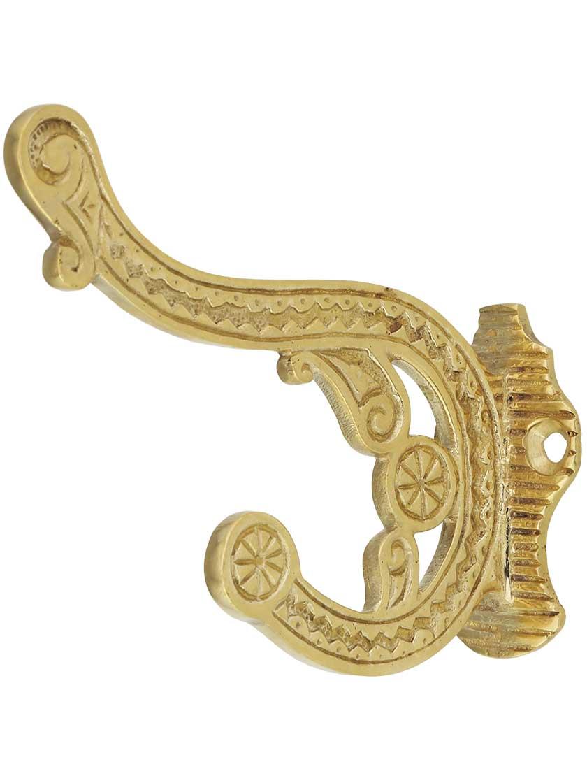 Brass and Bronze Hooks |   Galena Solid-Brass Double Hook Coat & Hat Hooks Brass & Bronze Hooks