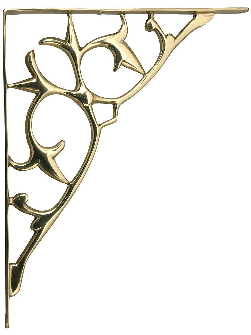 Brass Shelf Brackets |   Brass Fleur-De-Lis Shelf Bracket – 9 1/2″ X 7 3/4″ Brass Shelf Brackets Brass Shelf Brackets