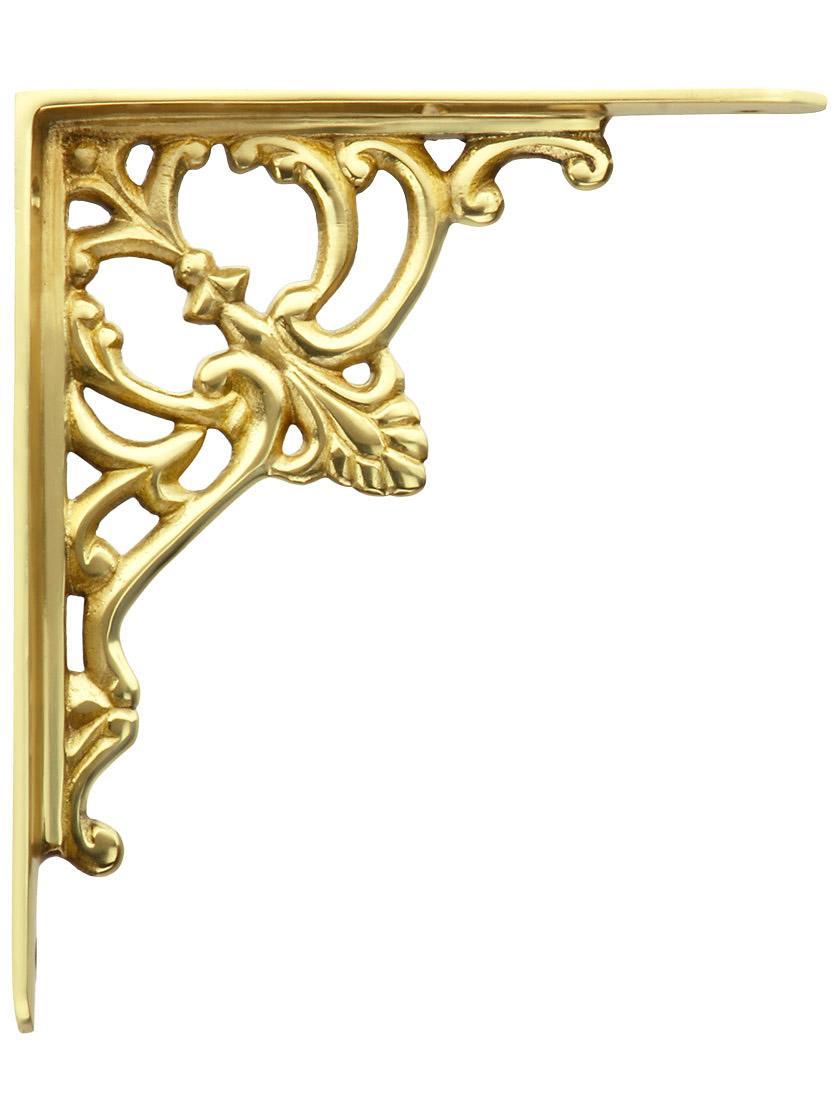 Brass Shelf Brackets |   Ornate Brass Shelf Bracket – 5 3/4″ X 6 1/4″ Brass Shelf Brackets Brass Shelf Brackets