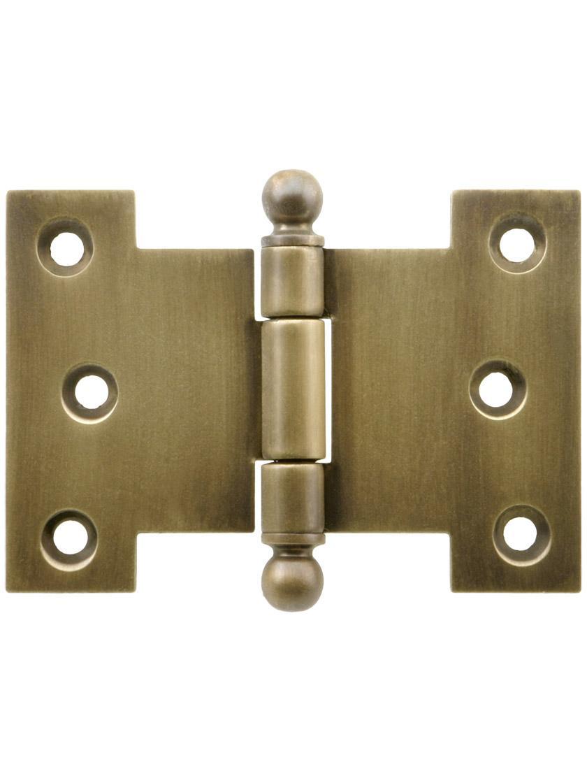 Casement Hinges |   Solid-Brass Parliament Hinge with Ball Tips in Antique-By-Hand – 2 1/2-Inch by 3 1/2-Inch Casement Hardware Casement Hinges