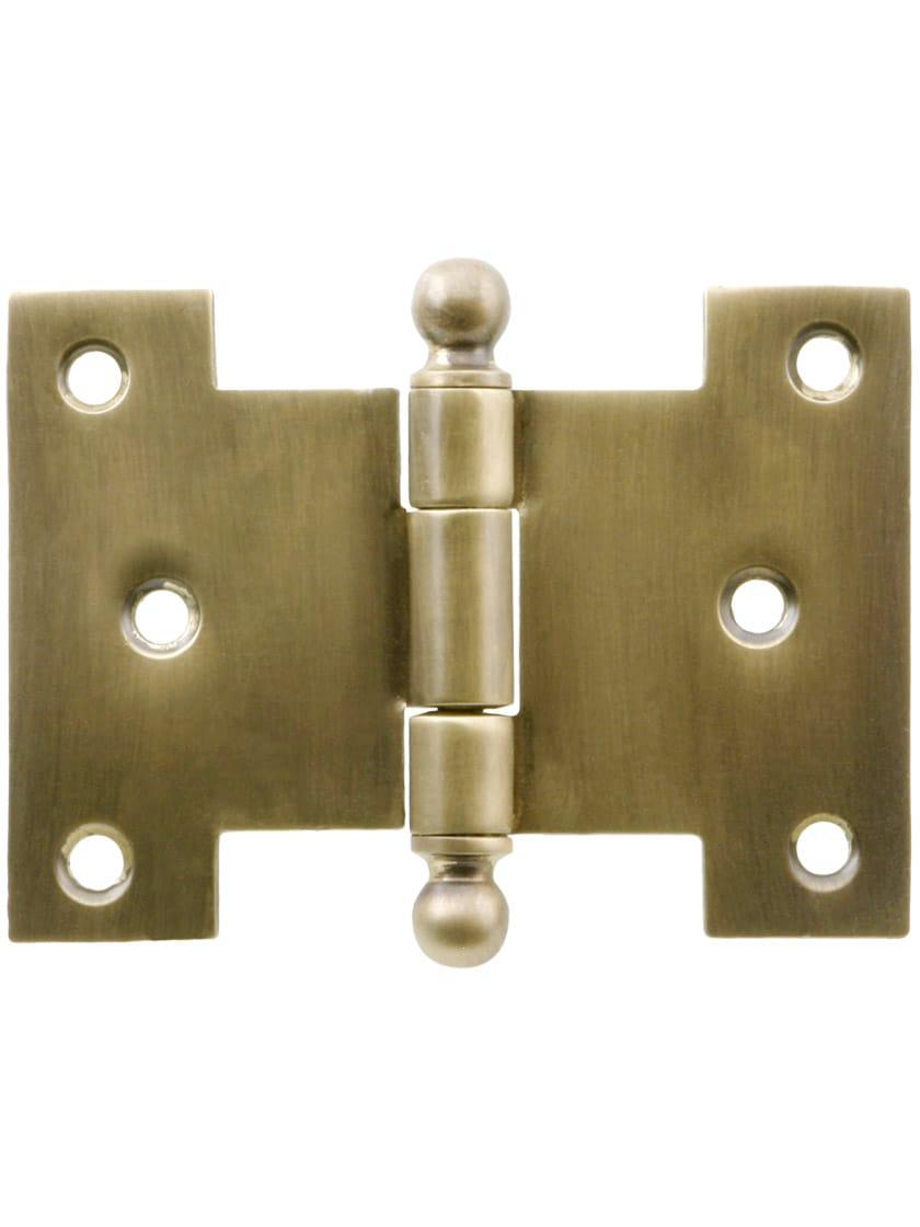 Casement Hinges |   Solid-Brass Parliament Hinge with Ball Tips in Antique-By-Hand – 2 1/4-Inch by 3-Inch Casement Hardware Casement Hinges