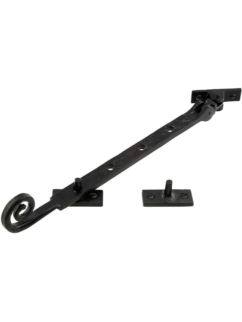 Casement Stays |   10 1/2″ Cast iron Casement Stay With Curled Tail Casement Hardware Casement Stays