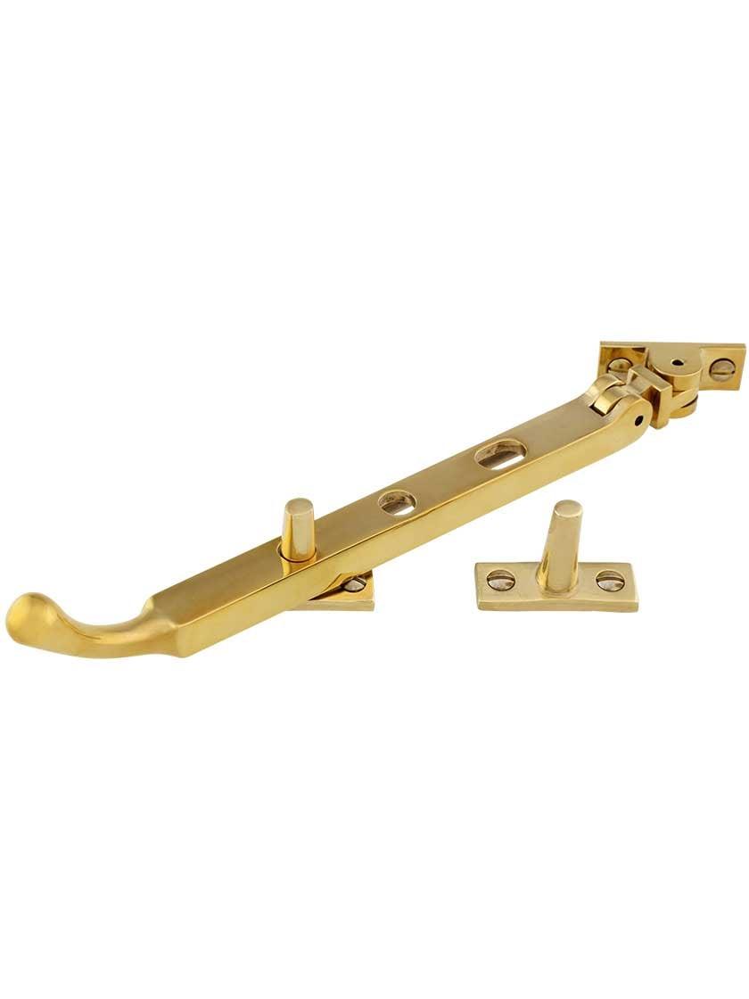 Casement Stays |   Solid-Brass Casement Stay with Bulb Handle – 7 1/2″ Casement Hardware Casement Stays