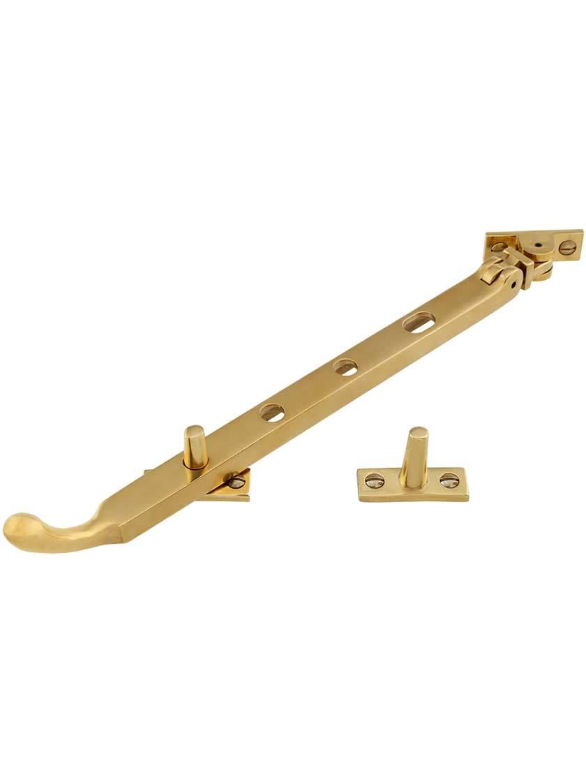 Casement Stays |   Solid-Brass Casement Stay with Bulb Handle – 9 1/2″ Casement Hardware Casement Stays