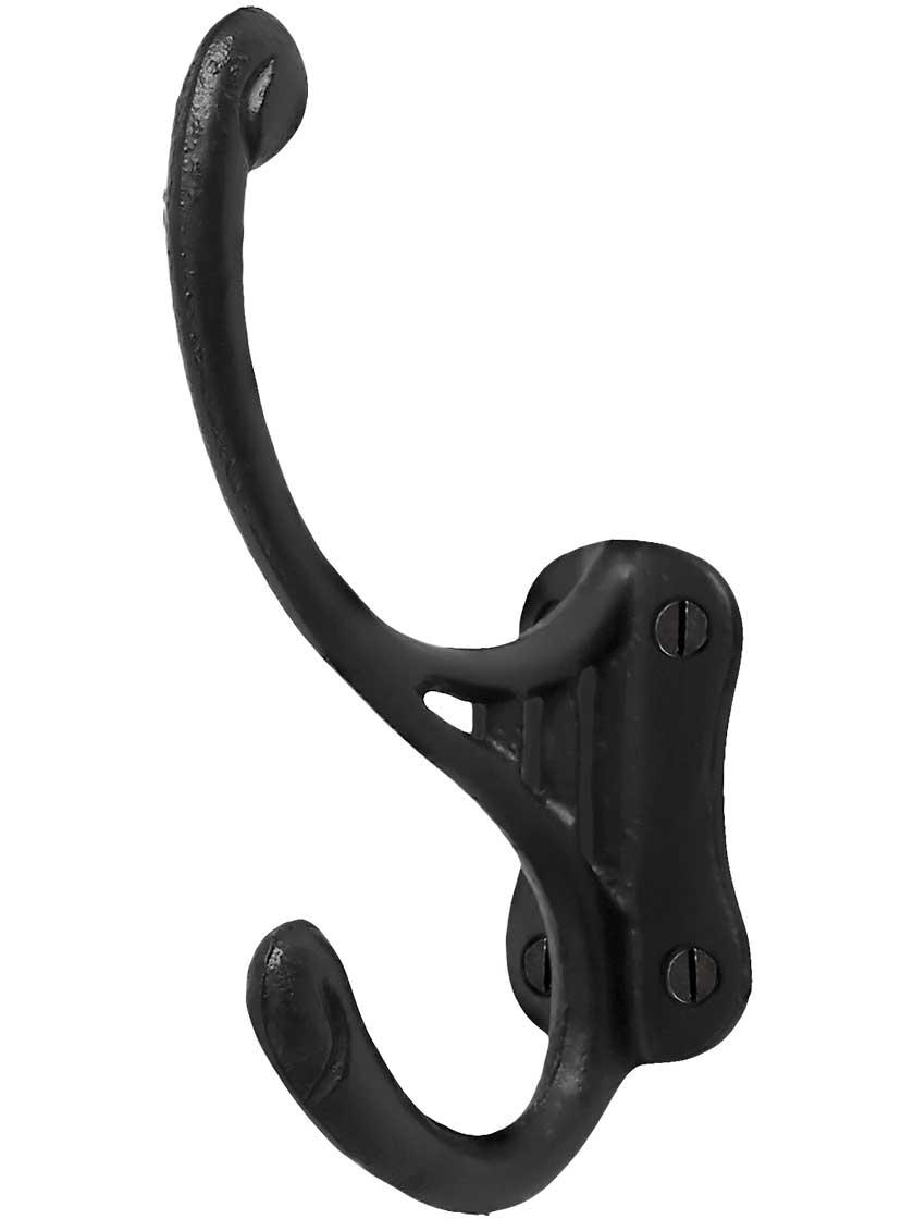 Cast Iron Hooks |   4 1/2″ Cast-Iron Hook in Matte Black Cast Iron Hooks Cast Iron Hooks