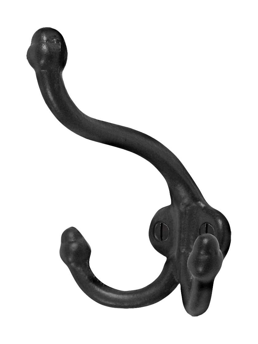 Cast Iron Hooks |   Cast Iron Triple-Acorn Coat Hook in Matte Black – 3 1/4″ Cast Iron Hooks Cast Iron Hooks