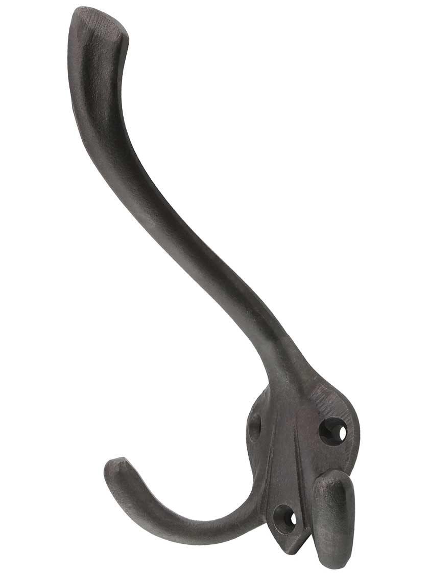 Cast Iron Hooks |   Cast-Iron Triple Hat & Coat Hook Cast Iron Hooks Antique Iron/Matte Black