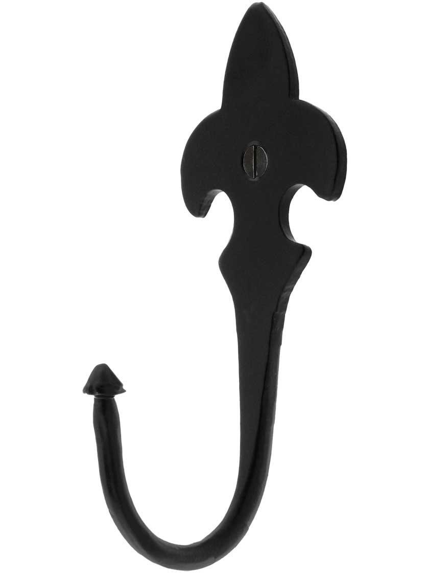 Cast Iron Hooks |   Hand Forged Iron Fleur-De-Lis Hook with Choice of Finish Cast Iron Hooks Cast Iron Hooks