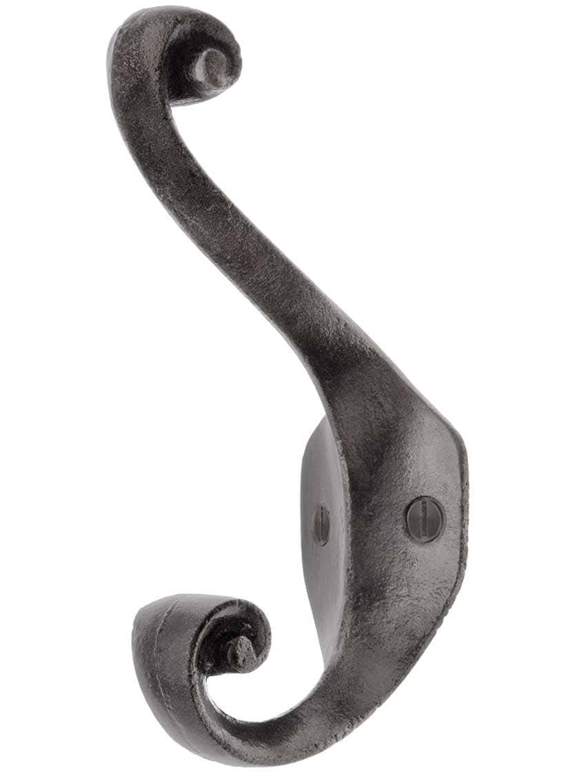 Cast Iron Hooks |   Iron Double-Scroll Coat Hook with Lacquer Finish Cast Iron Hooks Cast Iron Hooks