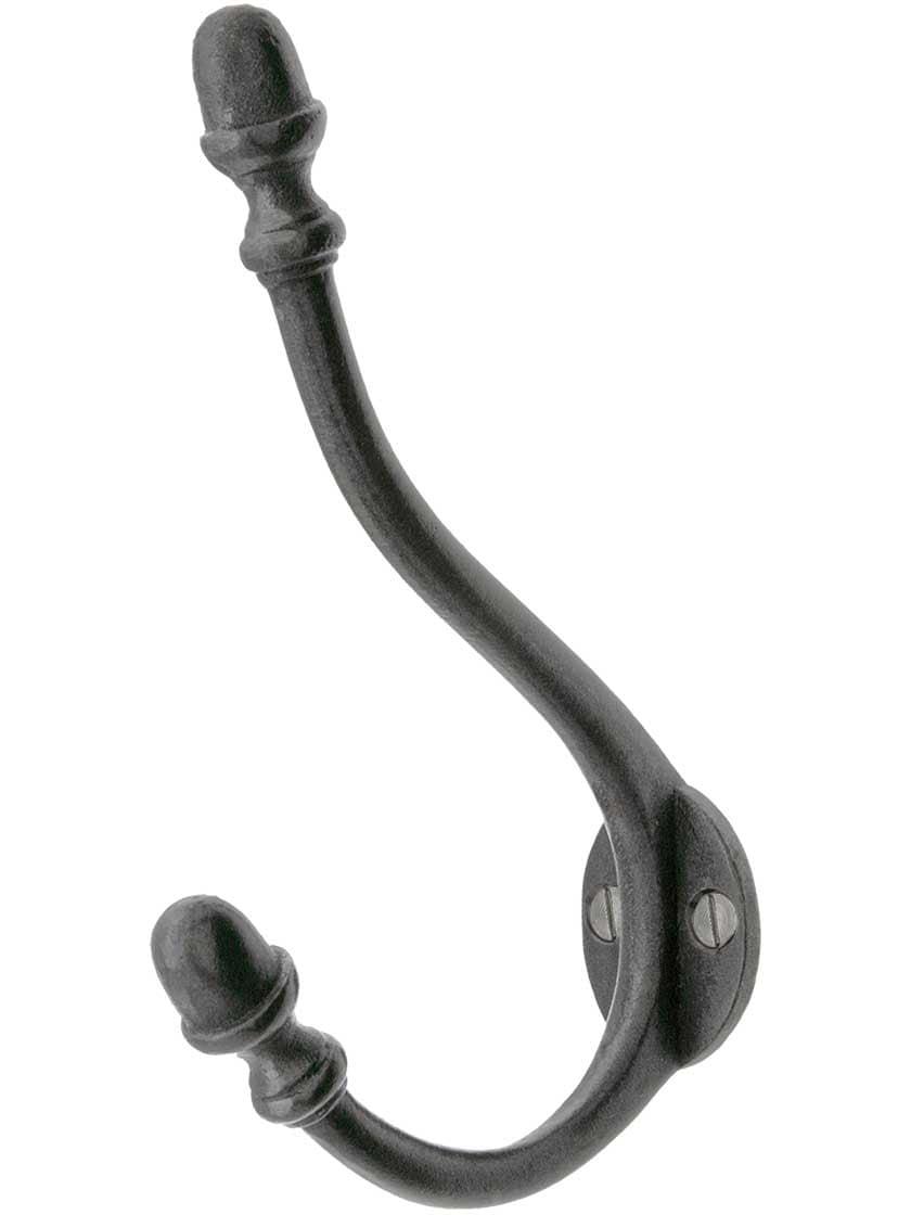 Cast Iron Hooks |   Large Acorn Coat and Hat Hook with Lacquer Finish Cast Iron Hooks Cast Iron Hooks