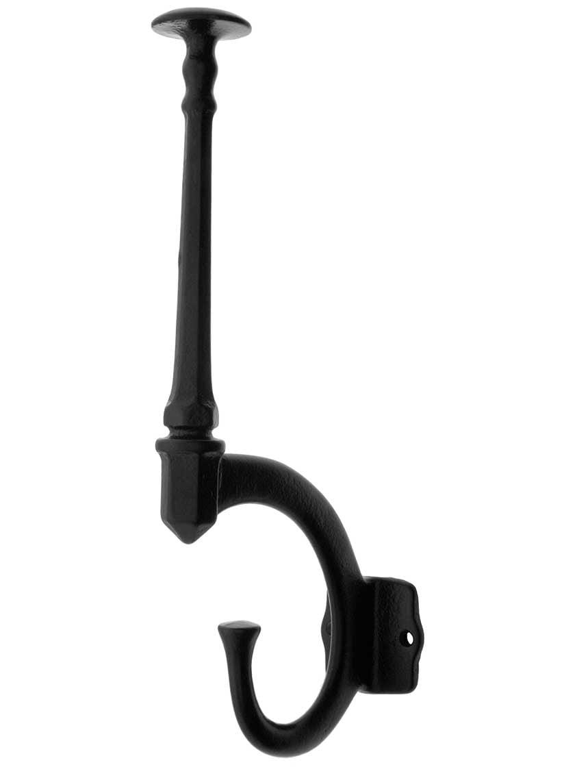 Cast Iron Hooks |   Large Cast-Iron Coat and Hat Hook with Black-Powder Coat Cast Iron Hooks Cast Iron Hooks