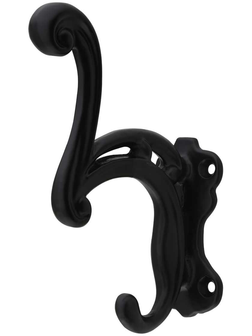 Cast Iron Hooks |   Scroll Style Cast-Iron Double Coat & Hat Hook Cast Iron Hooks Cast Iron Hooks