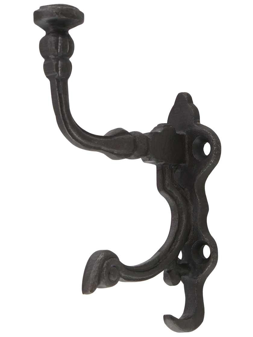 Cast Iron Hooks |   Small Decorative Cast-Iron Hook Cast Iron Hooks Antique Iron/Matte Black