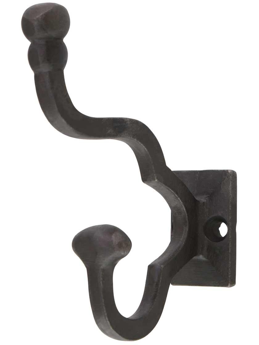 Cast Iron Hooks |   Small Traditional Cast-Iron Hook Cast Iron Hooks Antique Iron/Matte Black