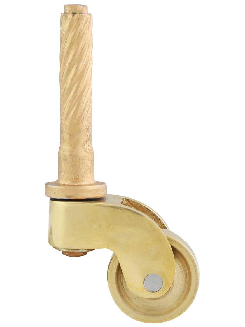 Casters |   Solid Brass Stem Caster with 3/4″ Brass Wheel Casters Casters