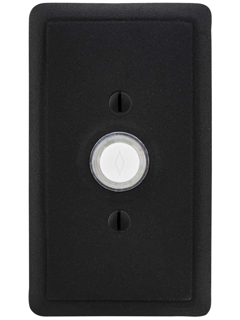 Doorbells & Knockers |   Doorbell Button with Steel Rectangular Rosette Doorbells & Knockers Antique Steel/Matte Black