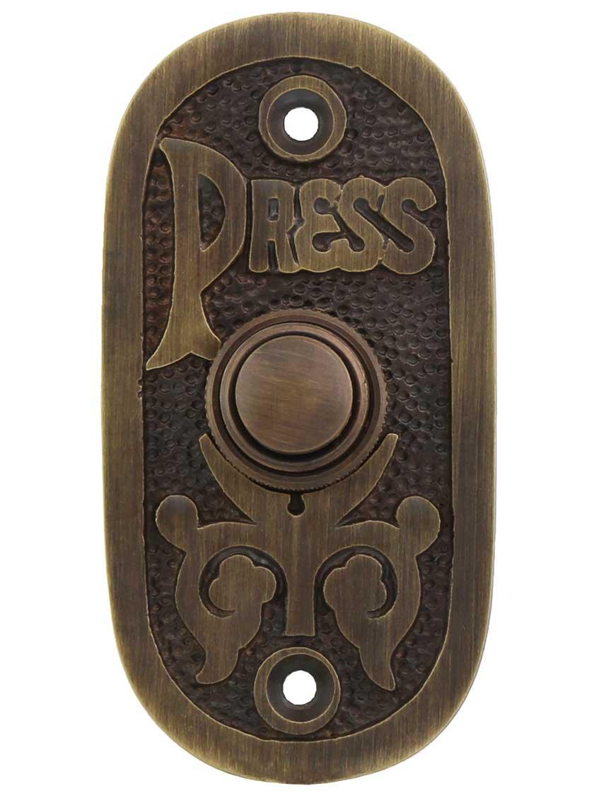 Doorbells & Knockers |   Eastlake “Press” Solid-Brass Doorbell Button Doorbells & Knockers Antique Brass/Antique Pewter/Oil-Rubbed Bronze/Polished Brass/Satin Nickel