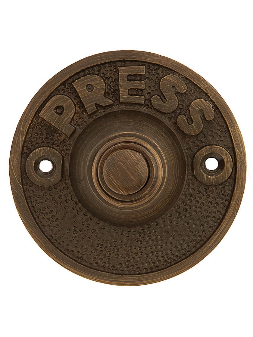 Doorbells & Knockers |   Vintage “Press” Door Bell Button In Solid, Cast Brass Doorbells & Knockers Antique Brass/Oil-Rubbed Bronze/Polished Brass/Satin Nickel