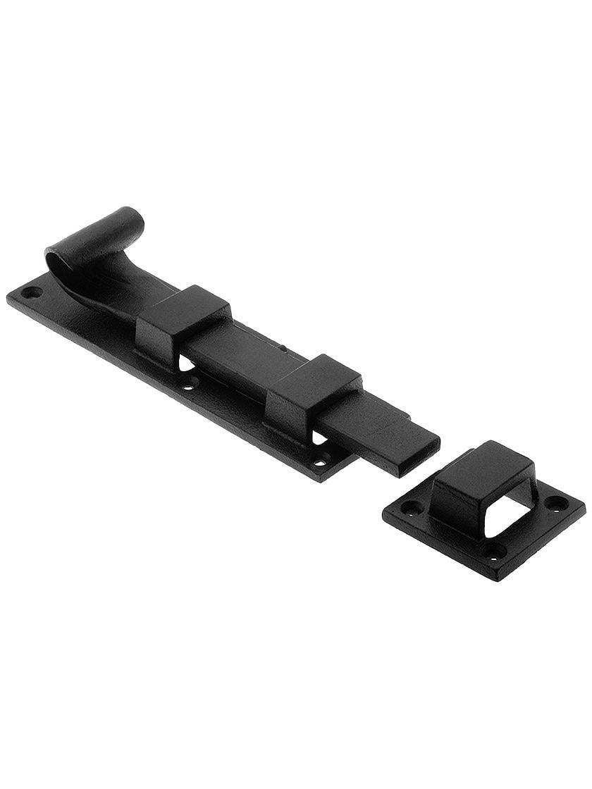 Fasteners |   6 3/8″ Forged Iron Slide Bolt With Black Powder Coated Finish Fasteners Fasteners