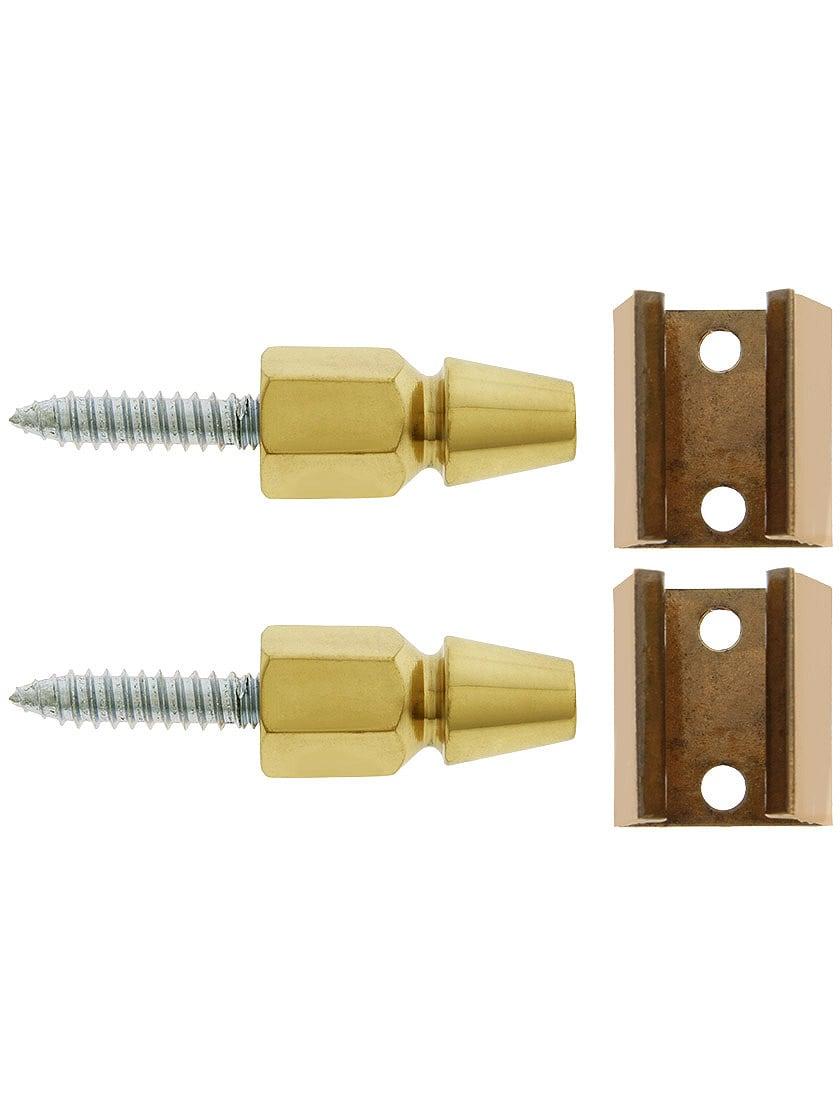 Fasteners |   Pair of Small Brass & Copper Shutter Bullet Catches with Natural Finish Fasteners Fasteners