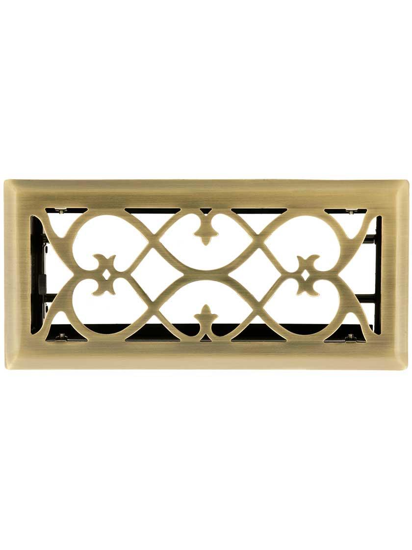 Floor Registers |   European-Style Floor/Wall Register with Adjustable Louver Floor Registers Antique Brass/Matte Black/Oil-Rubbed Bronze/Polished Brass/Polished Copper/Satin Nickel