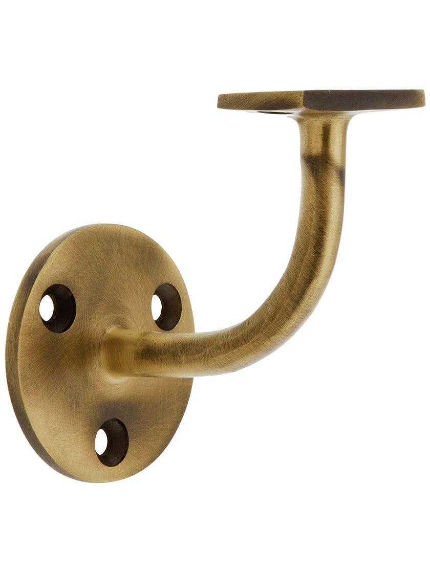 Handrail Brackets |   Contemporary Solid Brass Hand Rail Bracket – Light Duty Handrail Brackets Antique Brass/Antique Pewter/Matte Black/Oil-Rubbed Bronze/Polished Brass/Polished Chrome/Pvd/Satin Chrome/Satin Nickel