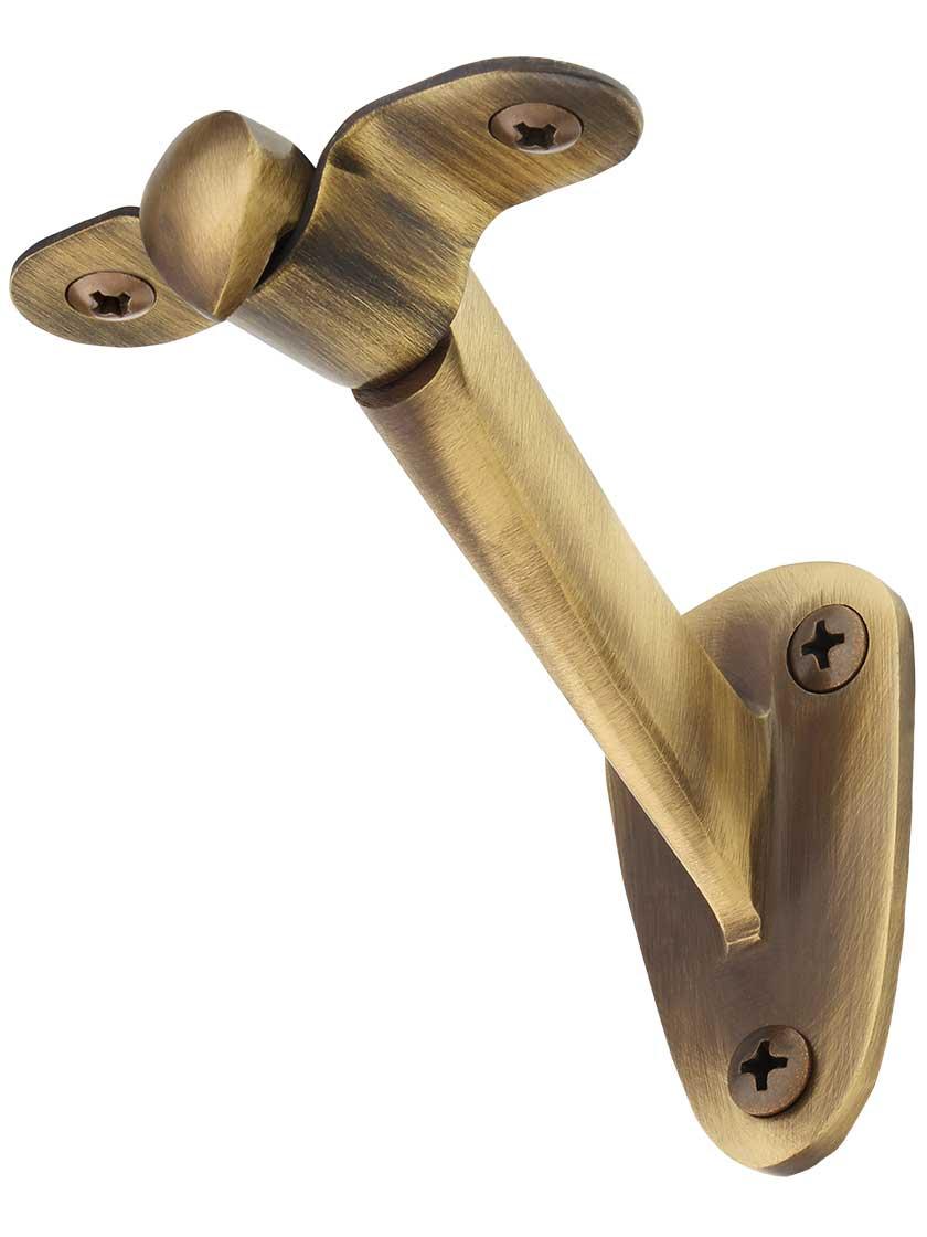 Handrail Brackets |   Modern Stair Rail Bracket In Solid Brass Handrail Brackets Antique Brass/Antique Pewter/Oil-Rubbed Bronze/Polished Brass/Polished Chrome/Satin Nickel