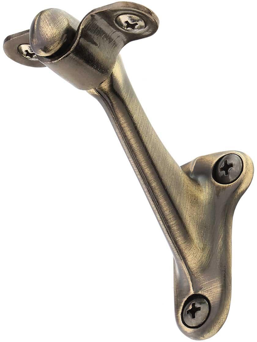 Handrail Brackets |   Standard Stair Rail Bracket in Cast Aluminum Handrail Brackets Antique Brass/Bright Brass/Bright Nickel