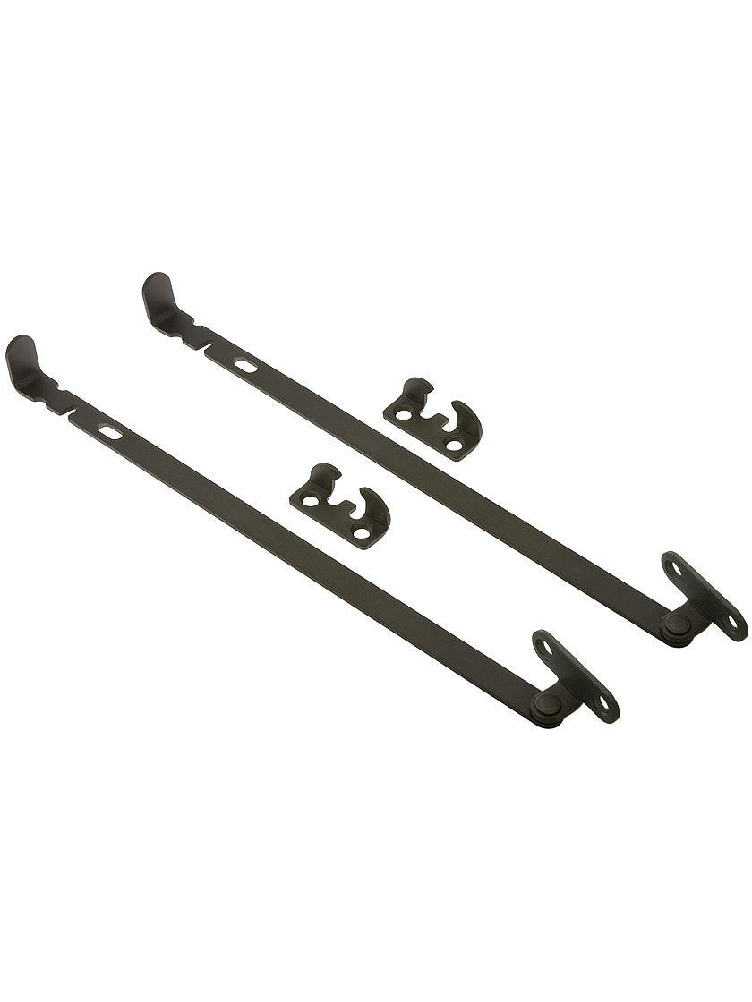 Hanging Fasteners |   Pair of Stainless Steel Storm Window Stays in Oil-Rubbed Bronze Finish Hanging Fasteners Hanging Fasteners