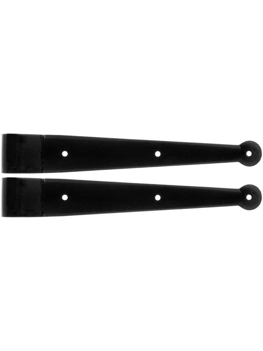 Hinge Parts |   Pair of 12-Inch Stainless Steel Suffolk Style Hinge Straps with 1/2-Inch Offset Hinge Parts Hinge Parts