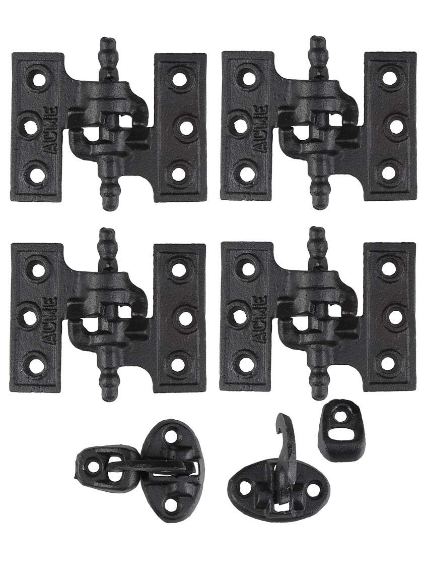 Hinge Sets |   Acme Black Cast-Iron Mortise Shutter Hinges – 3 1/8″ x 2 1/2″ Hinge Sets Hinge Sets