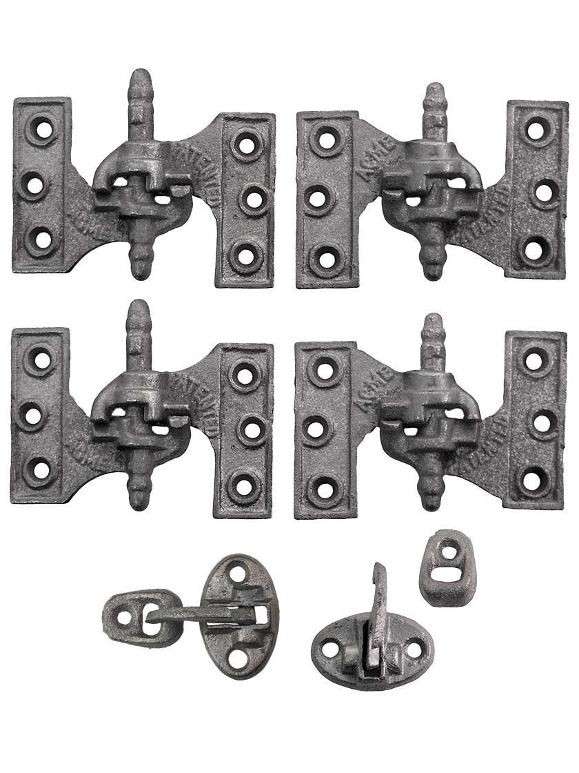 Hinge Sets |   Acme Cast Iron Mortise Shutter Hinges – 3 3/4″ x 2 1/2″ Hinge Sets Hinge Sets