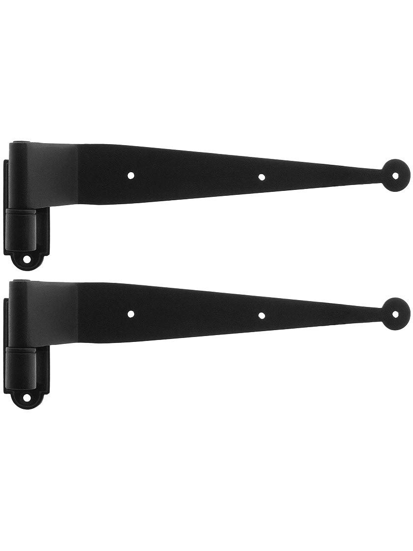 Hinge Sets |   Pair of 1 1/2-Inch Offset Galvanized Iron Shutter Strap Hinges With Plate Pintles Hinge Sets Hinge Sets