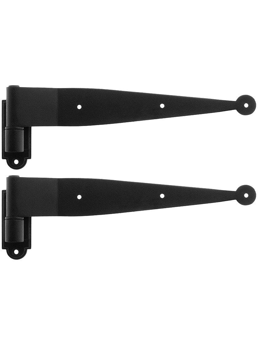 Hinge Sets |   Pair of 3/4-Inch Offset Galvanized Iron Shutter Strap Hinges With Plate Pintles Hinge Sets Hinge Sets