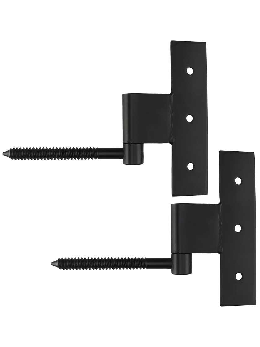 Hinge Sets |   Pair of Suffolk Style Stainless-Steel Middle Hinges with Lag Pintles – No Offset Hinge Sets Hinge Sets