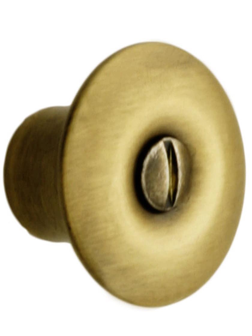 Hoosier Hardware |   Brass Hoosier Cabinet Knob in Antique-By-Hand – 1 1/8″ Diameter Hoosier & Ice Box Hoosier Hardware