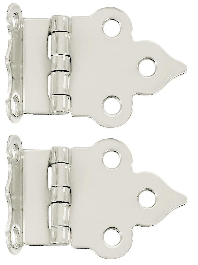 Hoosier Hardware |   Pair of Solid Brass Gothic-Style Offset Cabinet Hinges – 1 1/2-Inch x 2 1/8-Inch Hoosier & Ice Box Hoosier Hardware