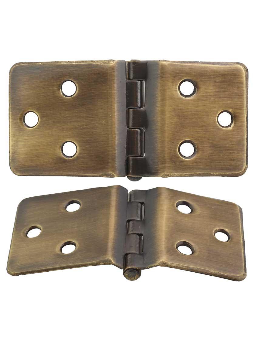 Hoosier Hardware |   Pair of Wraparound Cabinet Hinges in Antique-By-Hand – 1 1/2″ x 3 1/8″ Hoosier & Ice Box Hoosier Hardware