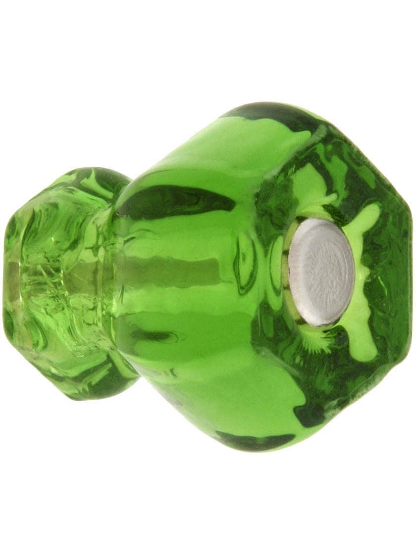 Hoosier Hardware |   Small Hexagonal Glass Cabinet Knob With Nickel Bolt Hoosier & Ice Box Amber/Black/Clear/Cobalt Blue/Depression Green/Depression Pink/Forest Green/Light Blue/Milk Green (Jade)/Purple/Ruby Red/White