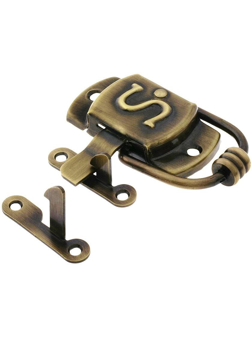 Hoosier Hardware |   Solid Brass Right-Hand S Hoosier Latch in Antique-By Hand Hoosier & Ice Box Hoosier Hardware