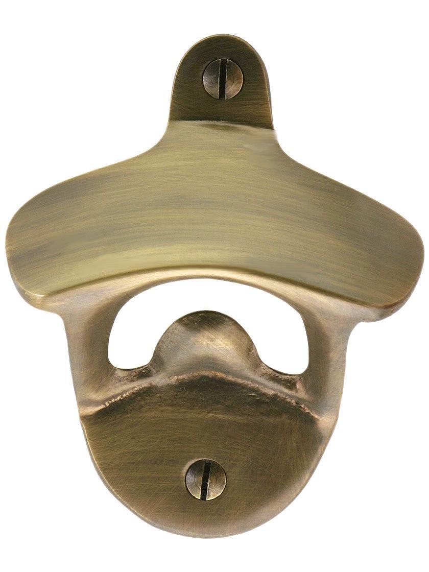 Icebox Hardware |   Solid Brass Bottle Opener in Antique-By-Hand Finish Hoosier & Ice Box Hoosier Hardware