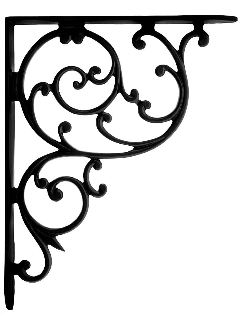 Iron |   Cast Iron Swirl Shelf Bracket In Matte Black – 10 1/8″ x 8″ Iron Iron