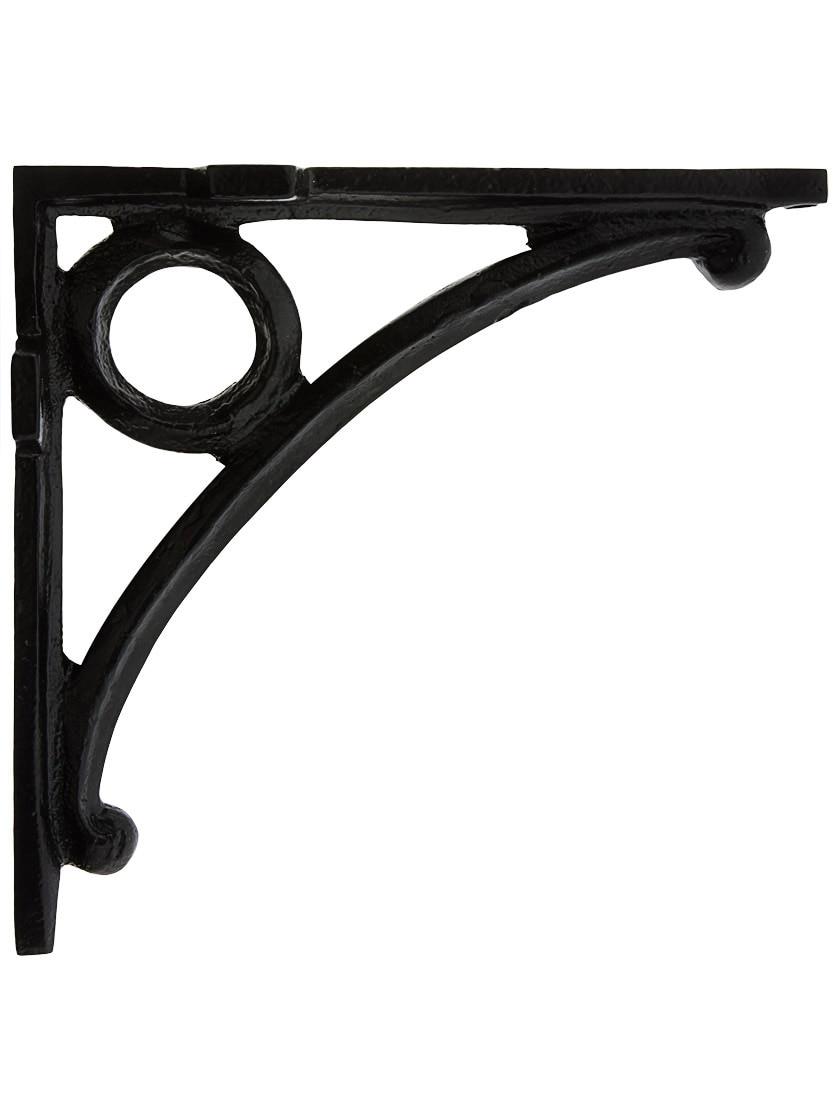 Iron |   Circle and Curve Heavy Shelf Bracket In Matte Black – 7″ x 7 1/8″ Iron Iron