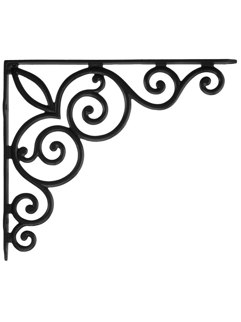 Iron |   Decorative Vines Cast Iron Shelf Bracket – 10 1/8″ x 11 3/4″ Iron Antique Iron/Antique White/Matte Black