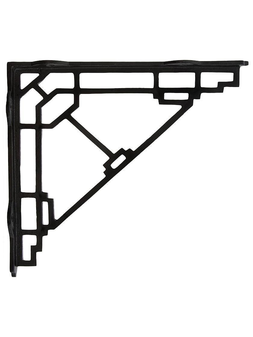 Iron |   Mission Style Shelf Bracket In Matte Black – 10″ x 9″ Iron Iron