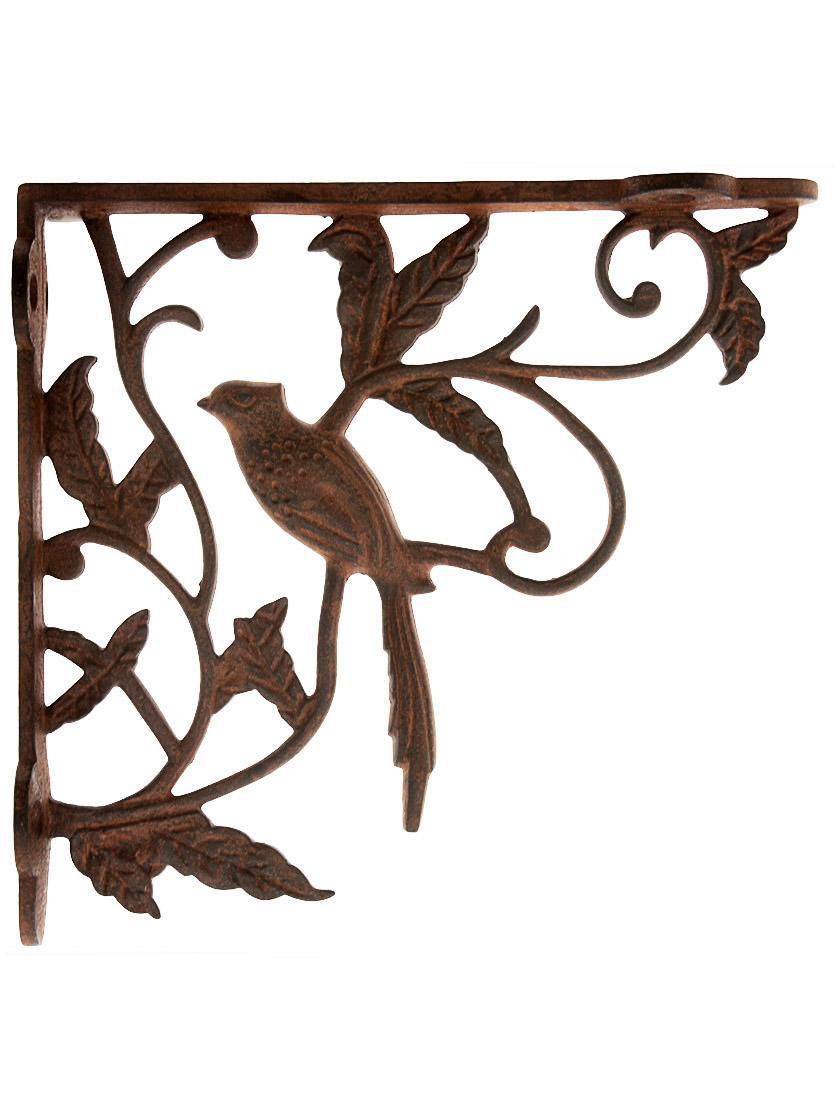 Iron |   Perched Cardinal Cast Iron Shelf Bracket – 6 3/4″ x 7 1/8″ Iron Iron