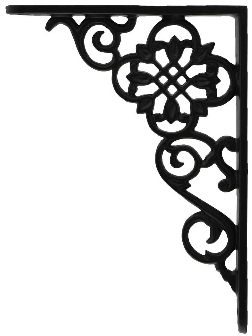 Iron |   Small Pennsylvania-Dutch Design Shelf Bracket – 6 5/8″ x 4 7/8″ Iron Iron