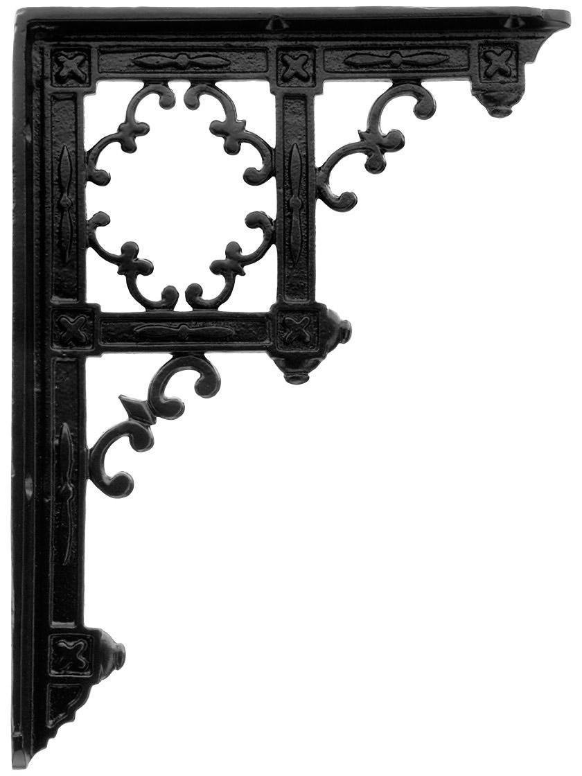 Iron |   Victorian Gothic Cast Iron Shelf Bracket – 9 1/4 x 6 3/4″ Iron Antique Iron/Antique White/Matte Black