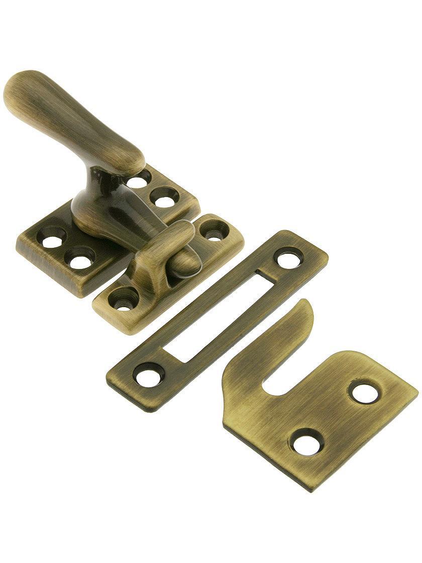 Latches |   Solid Brass Casement Latch Set With 6 Finishes Casement Hardware Antique Brass/Oil-Rubbed Bronze/Polished Brass/Polished Nickel/Satin Nickel/Un-Lacquered Brass